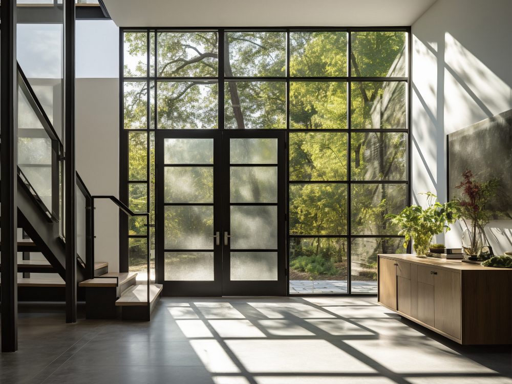 Slanke zwarte aluminium kozijnen met grote glaspartij